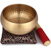 Zap Impex Cuenco tibetano de latón martillado a mano- para meditación tibetana o yoga- 10 cm